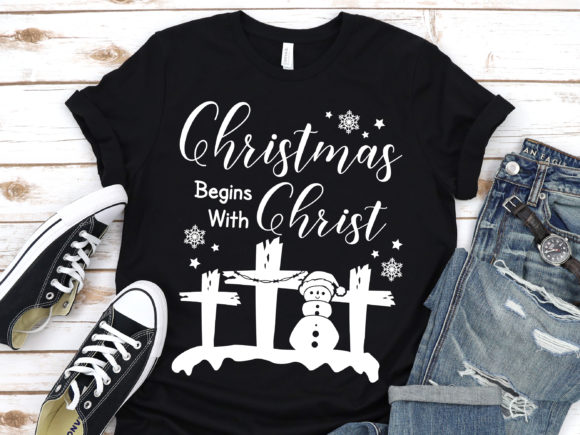 Christmas Begins with Christ Funny Snow Graphics for Crafts