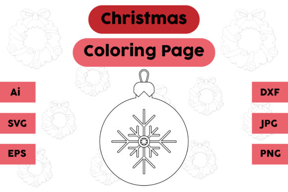 Christmas Coloring Page - Decoration 18: A Versatile Graphics Asset