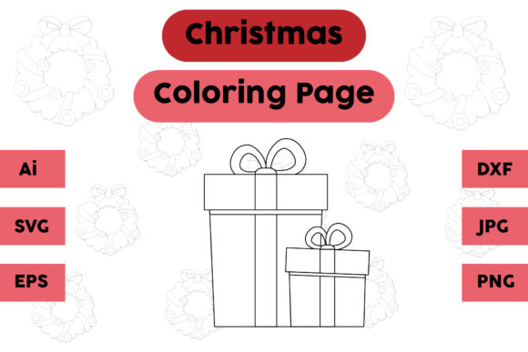 Christmas Coloring Page - Gift 08: A Versatile Graphics Asset