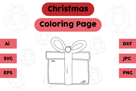 Christmas Coloring Page - Gift 12: A Versatile Graphics Asset