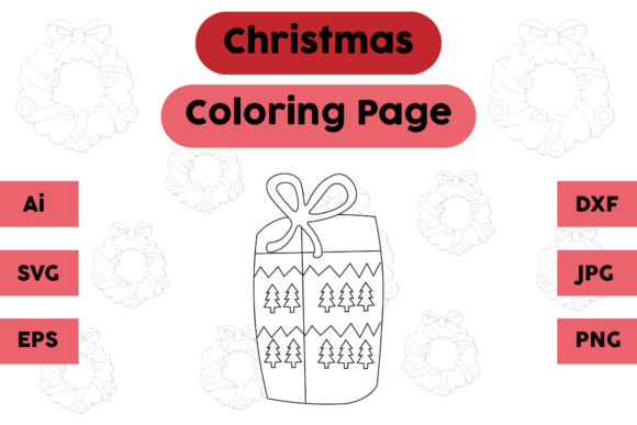 Christmas Coloring Page - Gift 14: A Versatile Graphic Asset