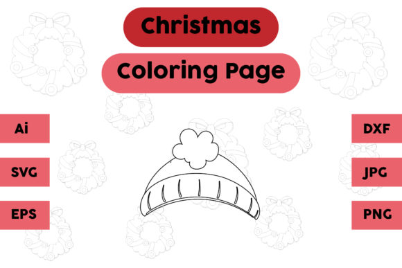 Christmas Coloring Page - Hat 14: A Versatile Graphics Asset