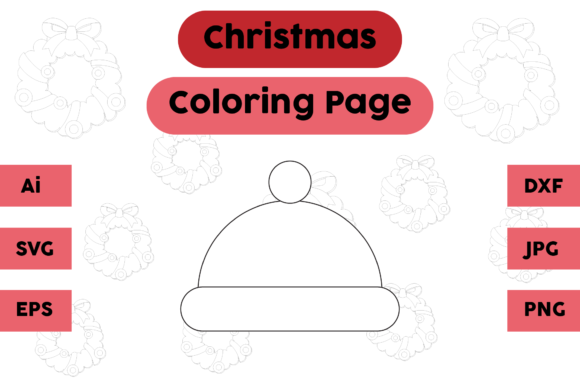 Christmas Coloring Page - Hat 15: A Versatile Graphics Asset
