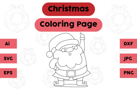 Christmas Coloring Page - Santa Claus 05: A Festive Graphics Asset