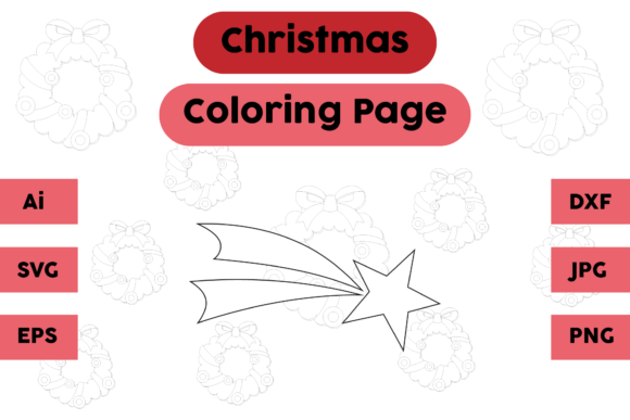 Christmas Coloring Page - Star 01: A Versatile Graphics Asset