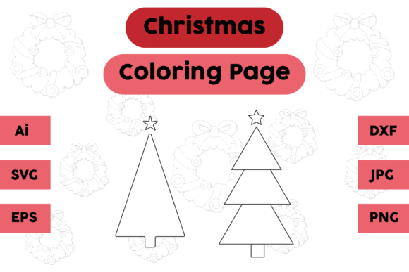 Christmas Coloring Page Tree Sets: Perfect for Graphics and Crafting