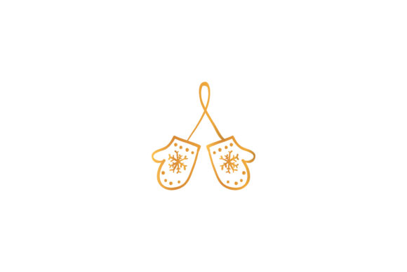 Christmas Gloves Icon Gold Design: A Versatile Graphics Asset