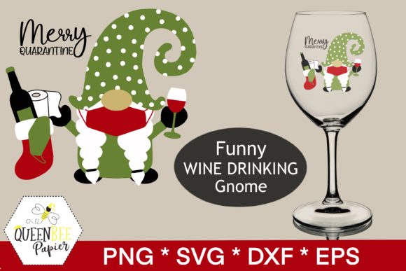 Christmas Gnome, Wine: A Festive Craft Graphic