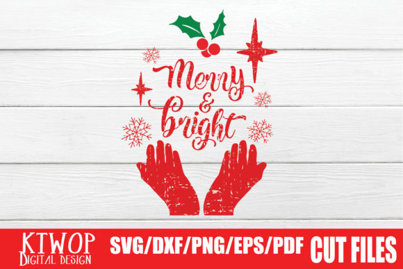 Christmas Hand Glove Merry and Bright: A Festive Graphics Asset for Crafts
