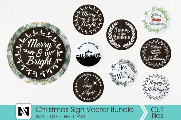 Christmas Sign Bundle: A Festive Graphics Asset for Crafts