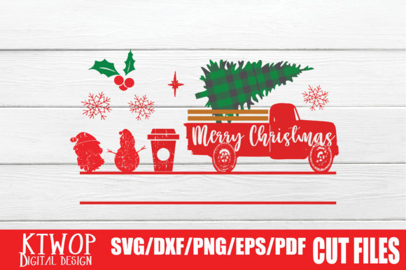 Christmas Truck Monogram: A Festive Graphics Asset for Crafts