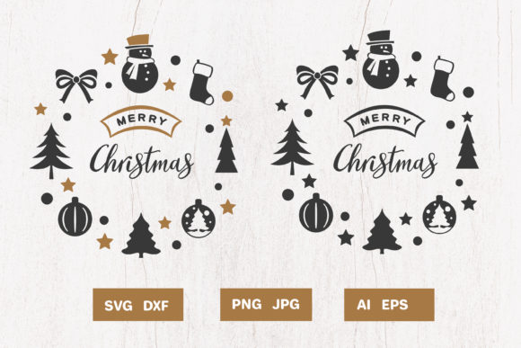 Christmas Wreath Silhouette: A Versatile Graphic for Crafts