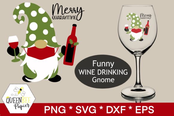 Cute Christmas Gnome Wine for Festive Projects