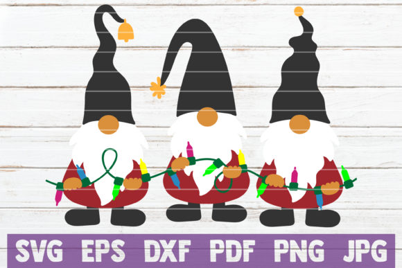 Gnomes with Christmas Lights: A Festive Graphics Asset for Crafts