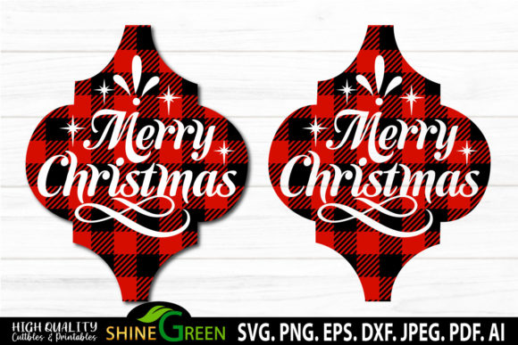 Merry Christmas Buffalo Plaid Arabesque: A Crafts Graphics Must-Have