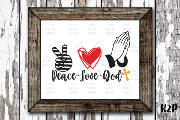 Peace Love God Prey Christmas Embroidery Design