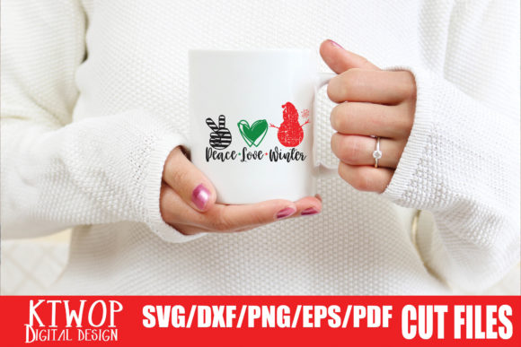 Peace Love Winter Snowman Christmas: A Crafty Graphic Asset