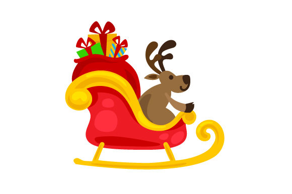 Reindeer Driving Sleigh: A Perfect Christmas Craft Design
