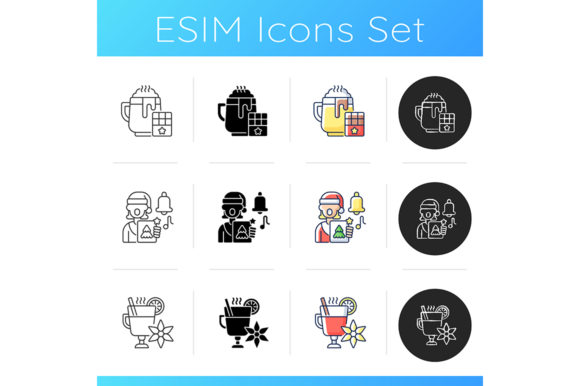 Traditional Festive Celebration Icons: Perfect Graphics for Handmade Creations